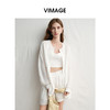 VIMAGE纬漫纪休闲亚麻慵懒感廓形白色圆领衬衫上衣2025夏季新款V2309914 商品缩略图3