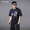 PINLI品立2025夏季新款男士圆领字母章仔绣花短袖T恤BG252111043 商品缩略图0