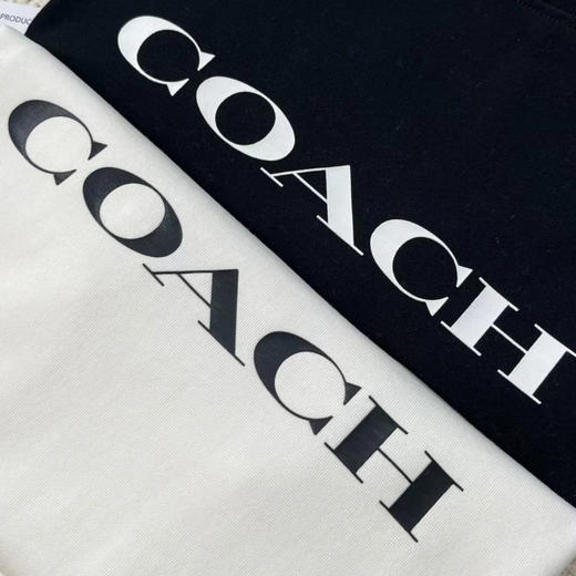 出口内销蔻家经典男女款老花T恤字母简洁棉T 商品图11