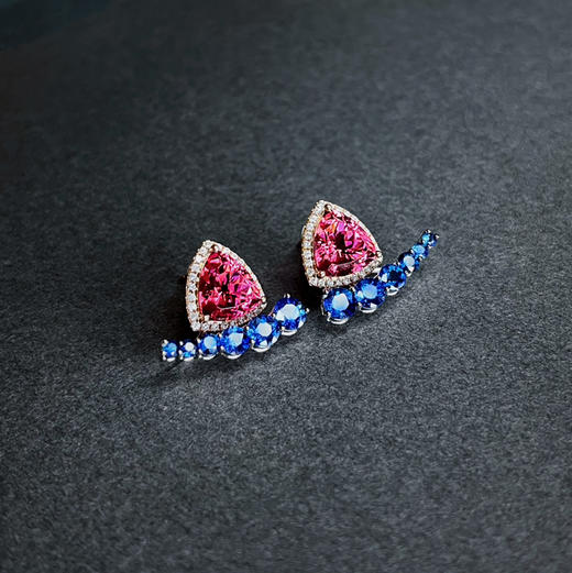 ONLY系列 18K镶钻石、蓝宝石和碧玺 拆分式两用 耳环 商品图0