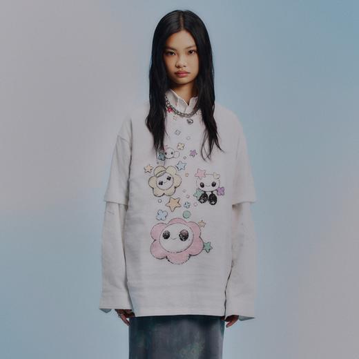 GOODBAI GOODEES彩色花花派对印花oversize做旧T恤 商品图0