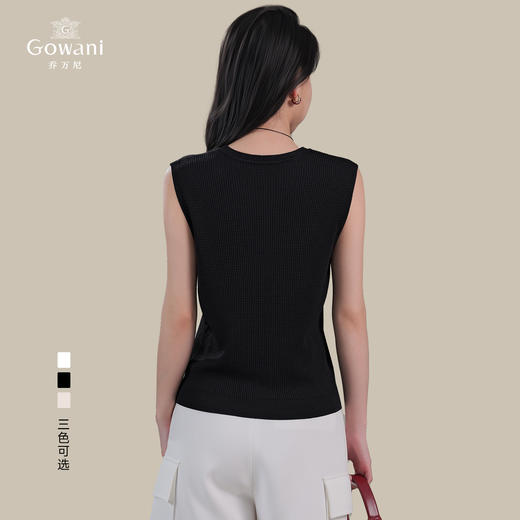【三色可选】乔万尼2025夏季新款背心舒适无袖圆领百搭显瘦小衫EZ2M129 商品图4