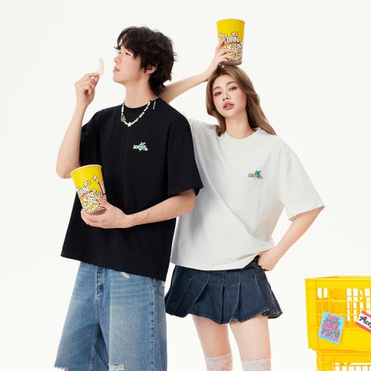 YKYB黄子韬短袖T恤情侣重磅舒适透气耐穿透气吸湿度假风涂鸦撞色活力上衣Y52NDT042 商品图3
