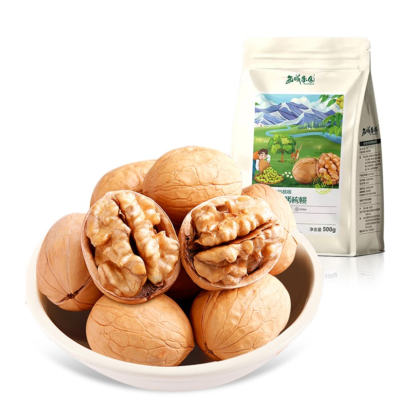 西域果园·新疆纸皮烤核桃草本味500g*2  草本烘烤 口感香脆 果仁饱满