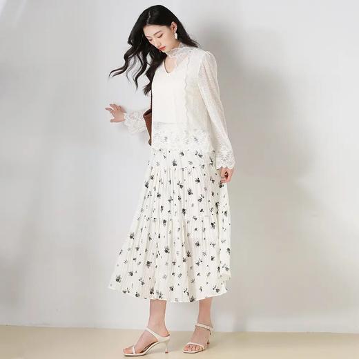 【高货sh】全新升级【铂金会员146/天猫189/差价43】(02145) 洛诗琳25新款时尚国风碎花半身裙高腰垂感瘦松紧腰百褶裙 商品图2