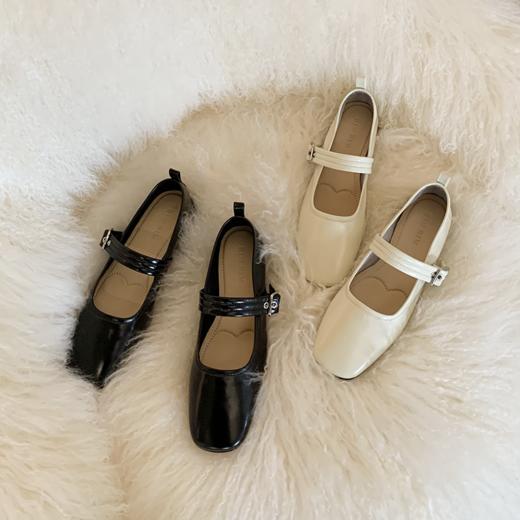 RIMRIM塑型马皮鞋简约设计纯色平底玛丽珍甜美法式一字带舒适2362 商品图4