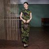 2025夏季新款复古高级感旗袍改良高端绿色新中式连衣裙D25009 商品缩略图2