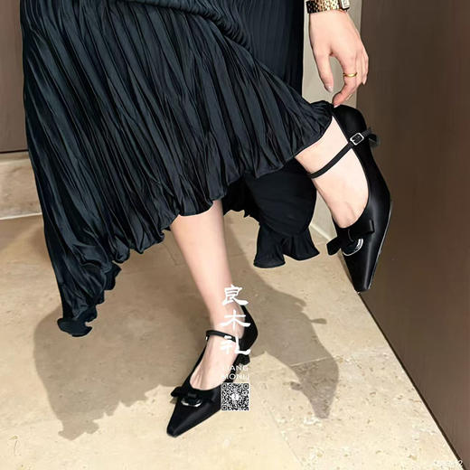 【不换不退】良木礼复古蝴蝶结浅口单鞋（4553-12） 商品图0