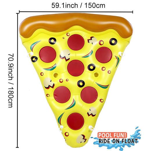 【新款ins披萨浮排充气，夏日玩水新宠】新款ins披萨浮排充气PVC 成人水上躺椅大号 加厚娱乐浮床坐骑拍照-QQ 商品图3