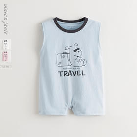 【凉感透气】马克珍妮宝宝快乐小熊连体衣宝宝爬服夏装新款550821