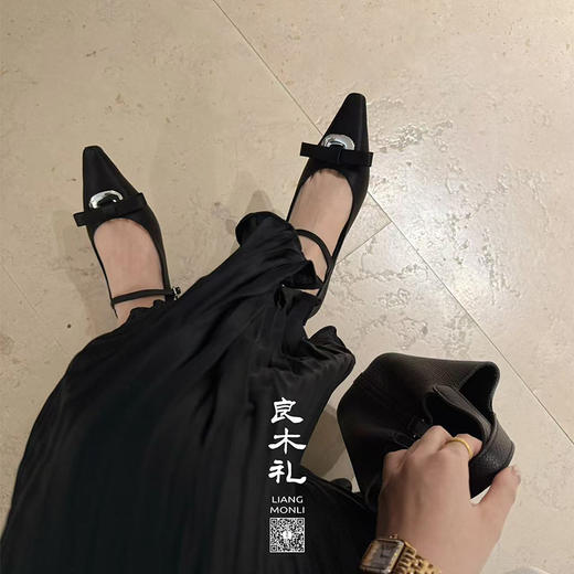 【不换不退】良木礼复古蝴蝶结浅口单鞋（4553-12） 商品图4