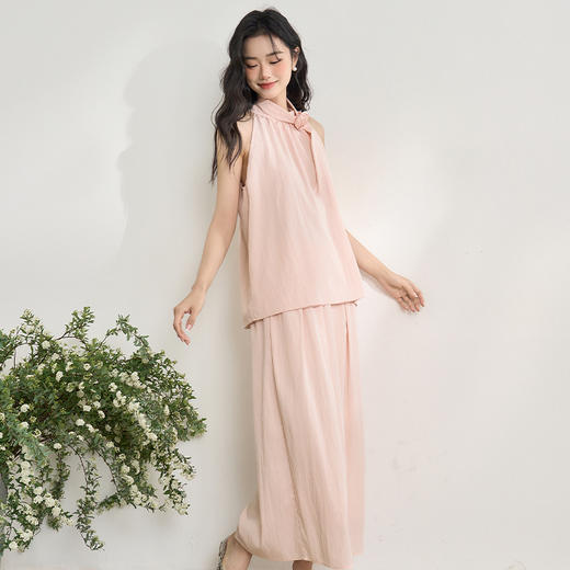 【玫瑰挂脖】温柔气质套装女夏季露肩衬衫搭半裙两件套V0850324 商品图0