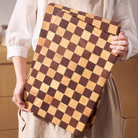 Trees&wind棋盘格实木砧板 非洲乌檀木+泰国橡胶木 优质材料 精细工艺 双面双用