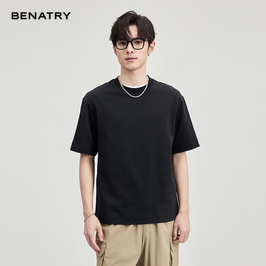 贝纳川破洞珠地提花短袖T恤ECF114002 商品图4