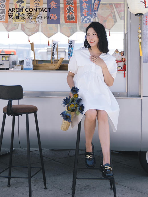 一脚蹬乐福鞋 |  ARCHCONTACT安启美奈 厚底圆头女鞋52823 商品图2