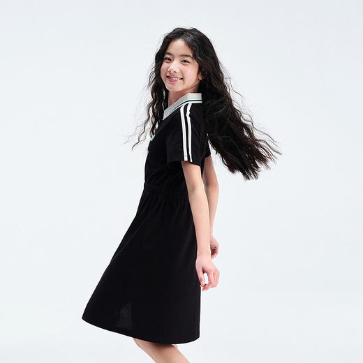 笛莎Deesha青少年女童连衣裙2025夏季女童polo针织连衣裙 商品图2