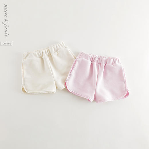 马克珍妮女童甜美夏日花边宽松短裤儿童裤子2025年夏装新款550898 商品图0