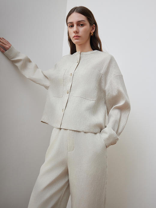 【短款亚麻外套】25年春夏新品女士100%亚麻休闲百搭上衣外套 商品图2