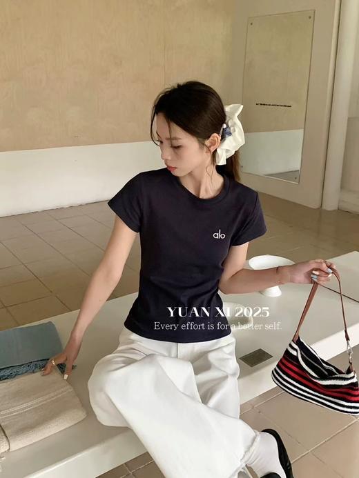 【GZ】无忧购韩版圆领简约字母刺绣（修身款）百搭显瘦短袖T恤3292 商品图9