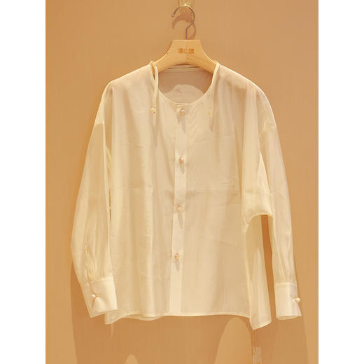 【线上专属】新中式衬衣(25710111柳絮-结缘款) 商品图0