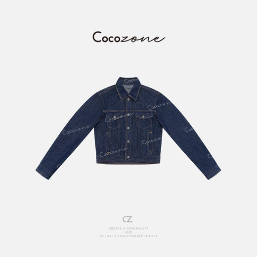 COCO ZONE 刘一一 【棉亚麻混纺】复古双口袋牛仔外套CD2A0880 商品图0