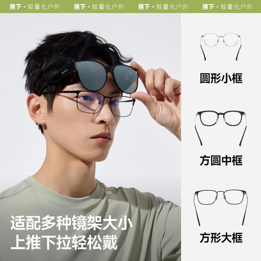 【25年新品】蕉下方圆大框折叠近视套镜（高桩头）FD497 商品图1
