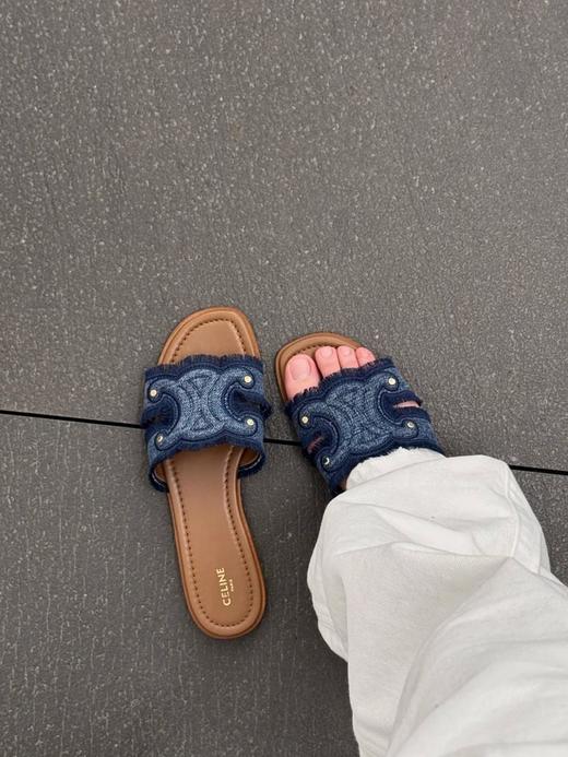 赛琳凯旋门新款丹宁牛仔拖鞋（HC） 商品图3