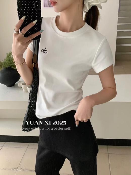 【GZ】无忧购韩版圆领简约字母刺绣（修身款）百搭显瘦短袖T恤3292 商品图2