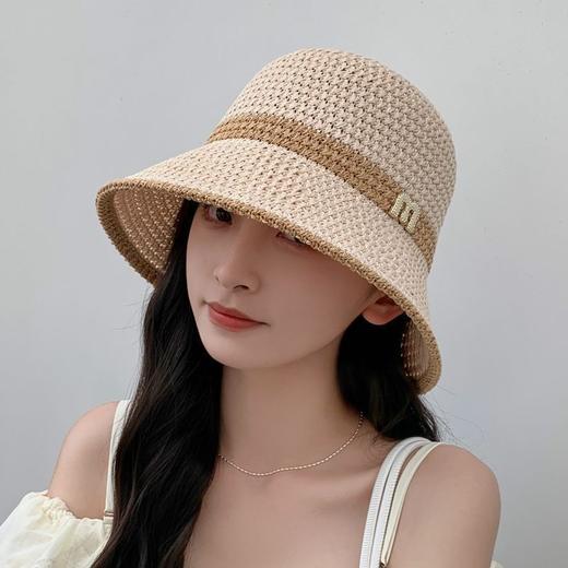 春夏时尚百搭盆帽 女士遮阳帽子镂空网眼渔夫帽 户外休闲女帽沙滩帽 商品图7