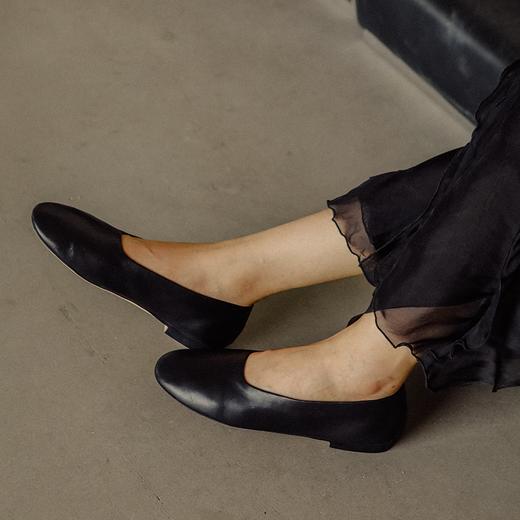 RIM RIM塑型马皮鞋百搭浅口低跟复古金色奶奶鞋单鞋舒适3608 商品图7