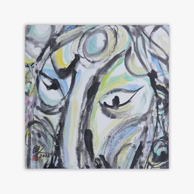 许固令《脸谱之十二》国画原作53CM*53CM 手绘宣纸脸谱系列斗方作品【GH0491】