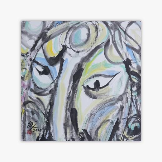 许固令《脸谱之十二》国画原作53CM*53CM 手绘宣纸脸谱系列斗方作品【GH0491】 商品图0