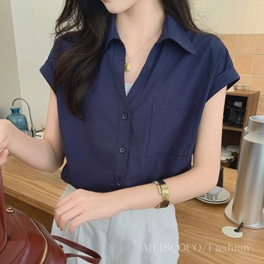 『罗马假日_赫本小飞袖』 法式剪刀领 轻松穿出天鹅颈  连肩小飞袖 复古俏皮落落大方 商品图4