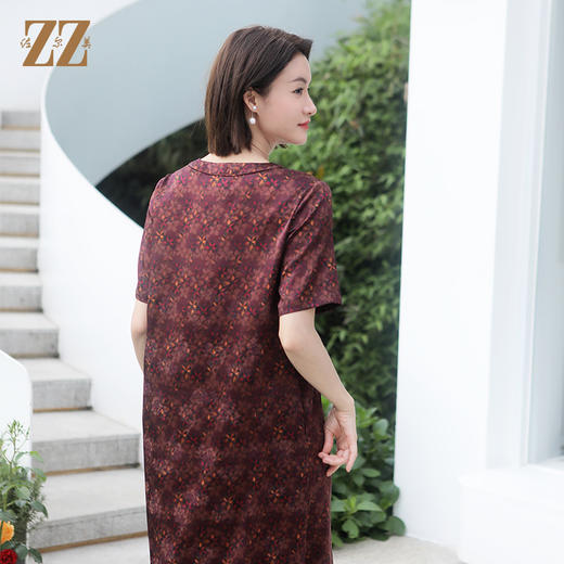 佐尔美夏季新款时尚气质百搭新中式国风连衣裙女E32LS29 商品图4
