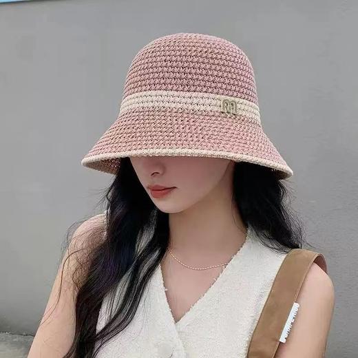 春夏时尚百搭盆帽 女士遮阳帽子镂空网眼渔夫帽 户外休闲女帽沙滩帽 商品图3