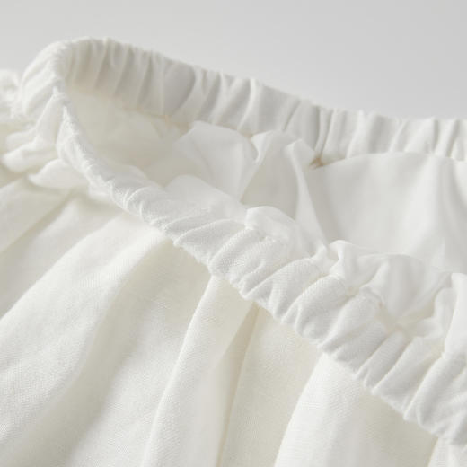 ROMI STUDIO -B “精致呼吸” 棉麻好打理短款A字复古白半裙 Q3474 商品图3