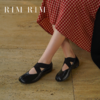 RIM RIM塑型马皮鞋分趾鞋银色平底玛丽珍鞋舒适软底浅口单鞋复古鞋2435 商品缩略图5