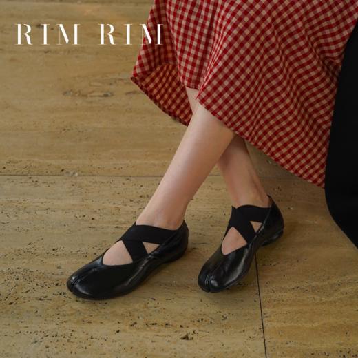 RIM RIM塑型马皮鞋分趾鞋银色平底玛丽珍鞋舒适软底浅口单鞋复古鞋2435 商品图5