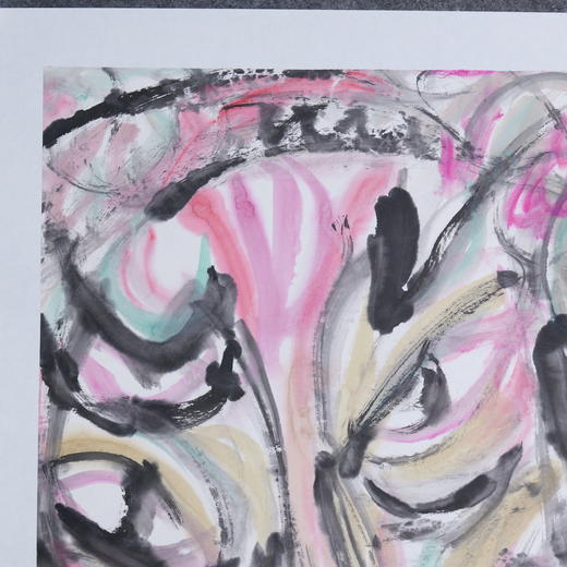 许固令《脸谱之六》国画原作53CM*53CM 手绘宣纸脸谱系列斗方作品【GH0485】 商品图2