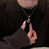 D041433贝母天然孔雀石麒麟中号双葫芦项链 商品缩略图6