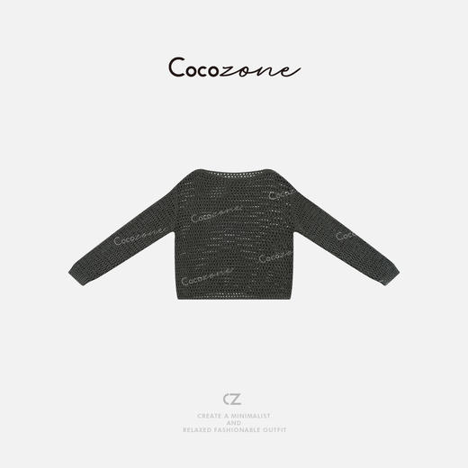 COCO ZONE 刘一一 圆领楼口网格简约显瘦纯色毛针织衫ACD1A0436 商品图0