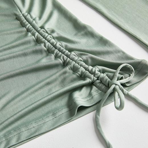 丁摩 时尚抽绳款上衣桑蚕丝真丝长袖打底衫JSY180036 商品图2