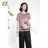 佐尔美夏季新款新中式国风时尚气质100%桑蚕丝短袖衬衫女M42CS20 商品缩略图2