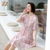 佐尔美夏季新款气质碎花桑蚕丝真丝V领连衣裙女E32LS54 商品缩略图1