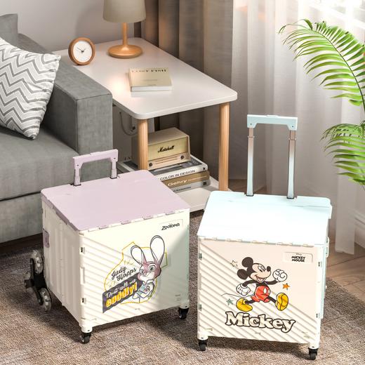 DISNEY迪士尼米奇朱迪购物买菜车收纳营地车手推车颜值家用升级款大容量 米奇八轮爬楼款-多功能-可斜拉 商品图0