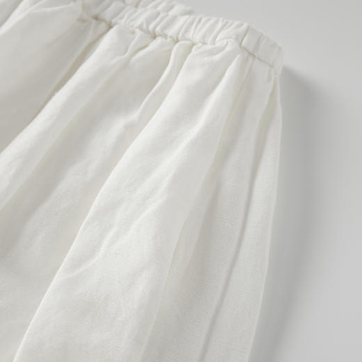 ROMI STUDIO -B “精致呼吸” 棉麻好打理短款A字复古白半裙 Q3474 商品图2