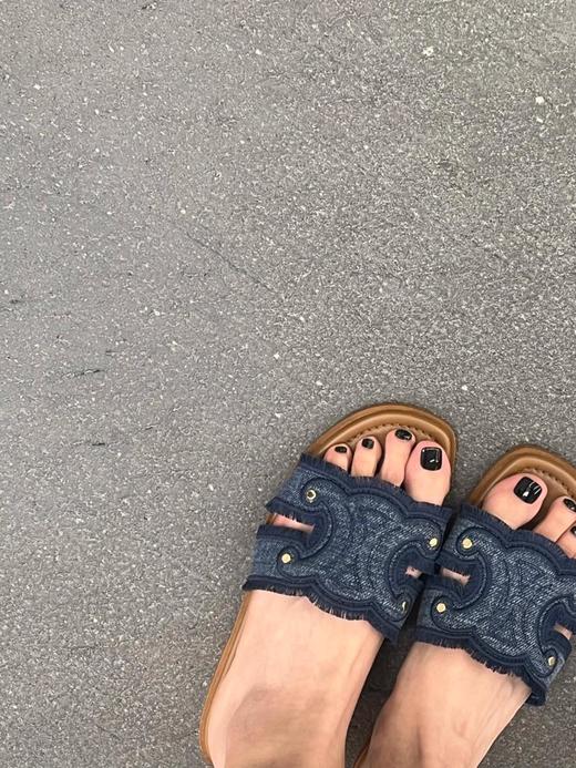 赛琳凯旋门新款丹宁牛仔拖鞋（HC） 商品图7