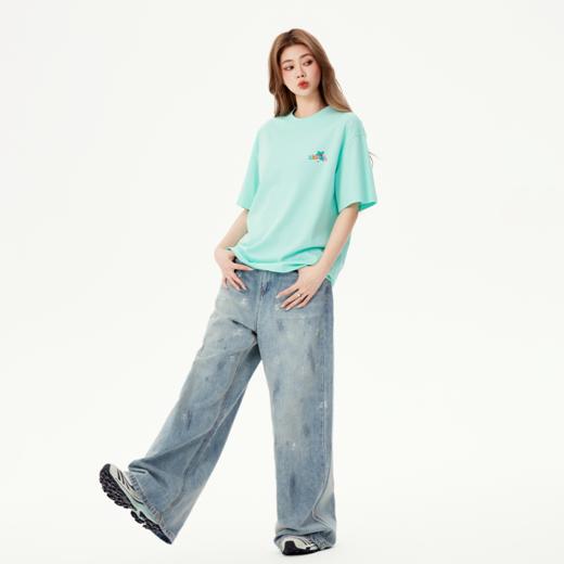 YKYB黄子韬短袖T恤情侣重磅舒适透气耐穿透气吸湿度假风涂鸦撞色活力上衣Y52NDT042 商品图2