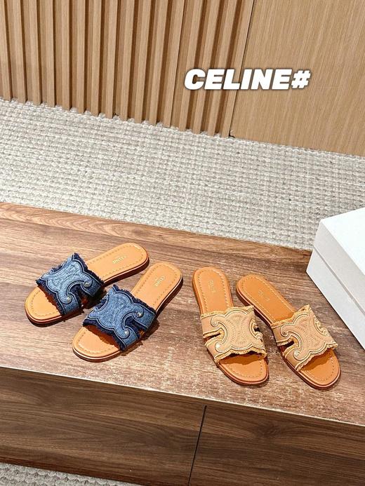 赛琳凯旋门新款丹宁牛仔拖鞋（HC） 商品图0