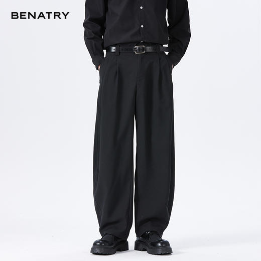 贝纳川精仿毛料双色肌理弯刀裤ECF132007 商品图9